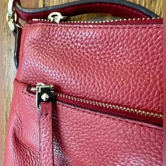 Kate Spade Crossbody Bag | Med Red Top Grain Leather | Gold Hardware - Picture 8 of 10